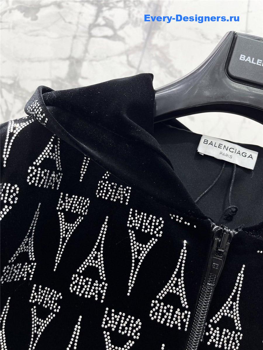 Ba1en*iaga skinny zip hoodie