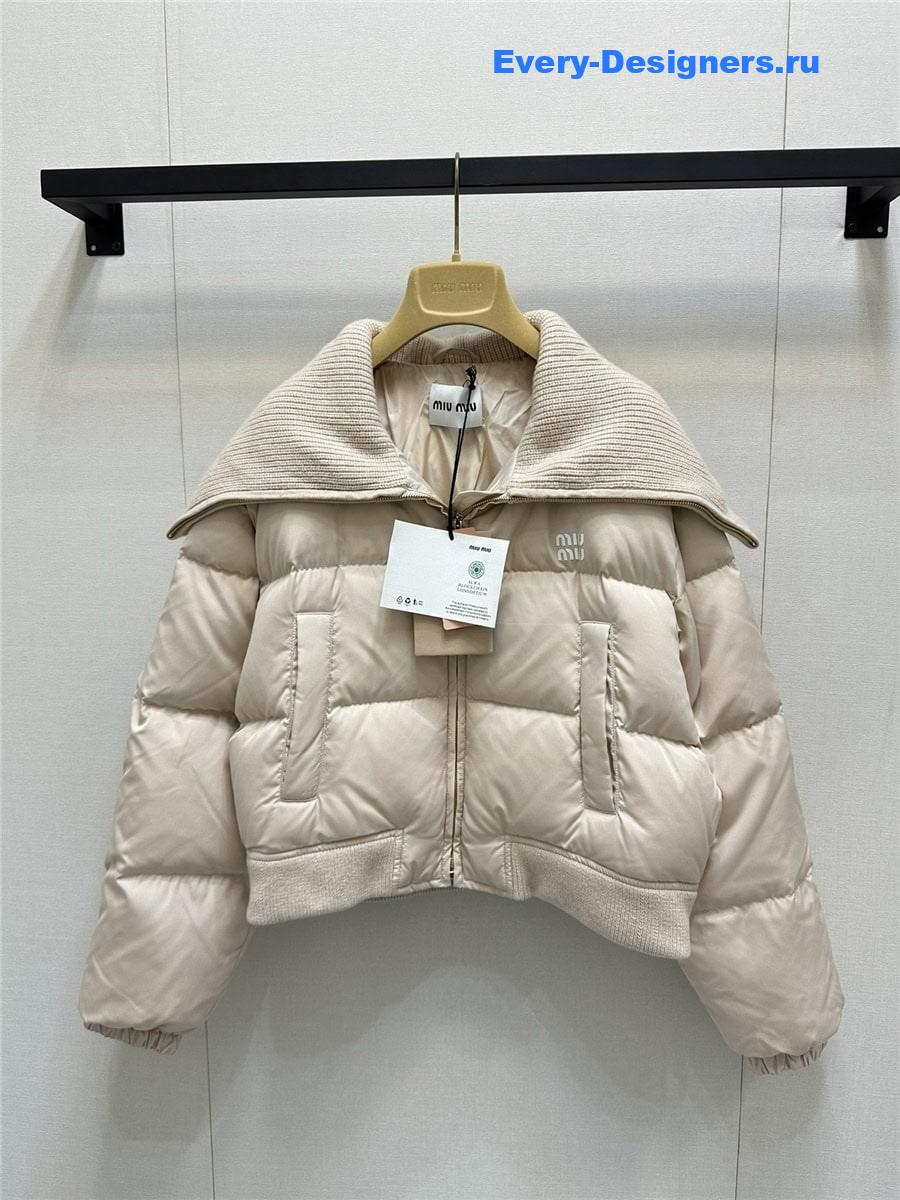 M1um1u wool collar down jacket