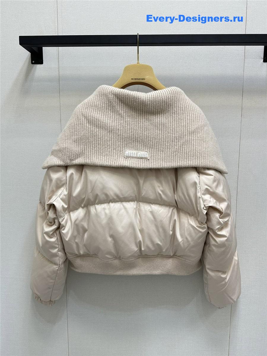 M1um1u wool collar down jacket