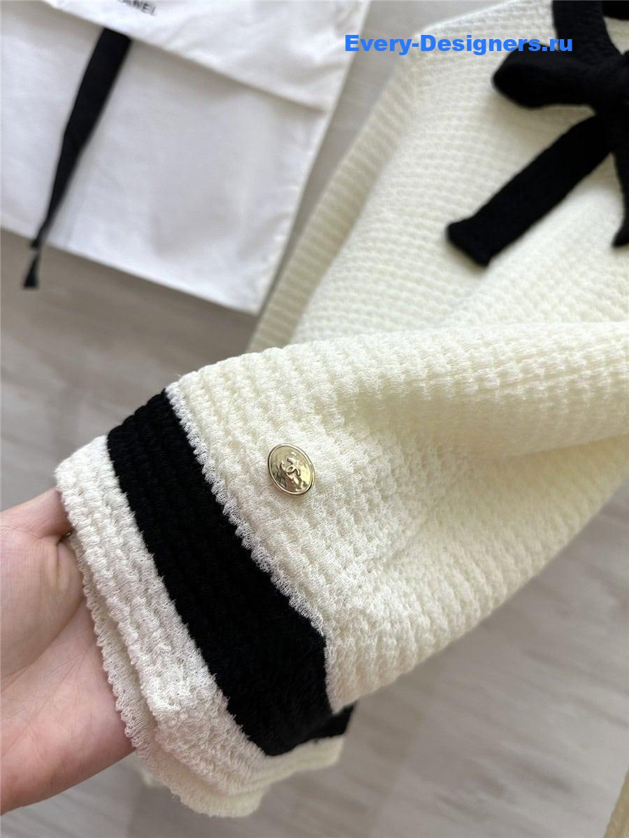 CC Bow Wool Sweater White