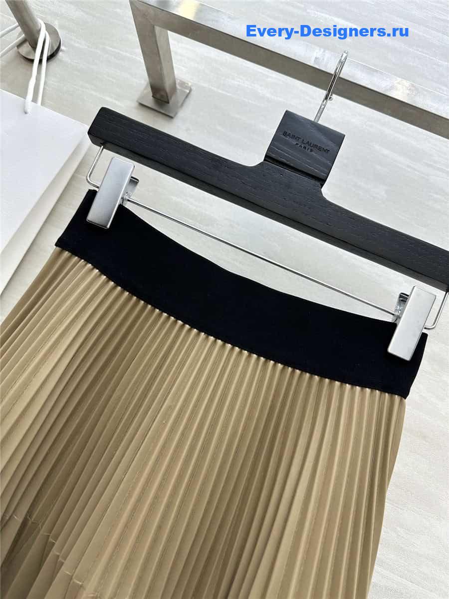 D10r pleated high waist leather skirt