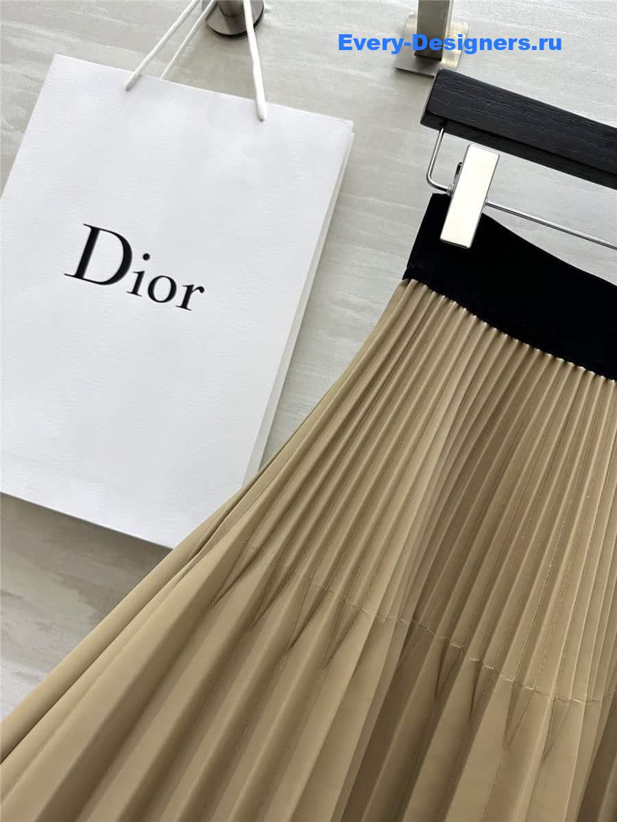 D10r pleated high waist leather skirt