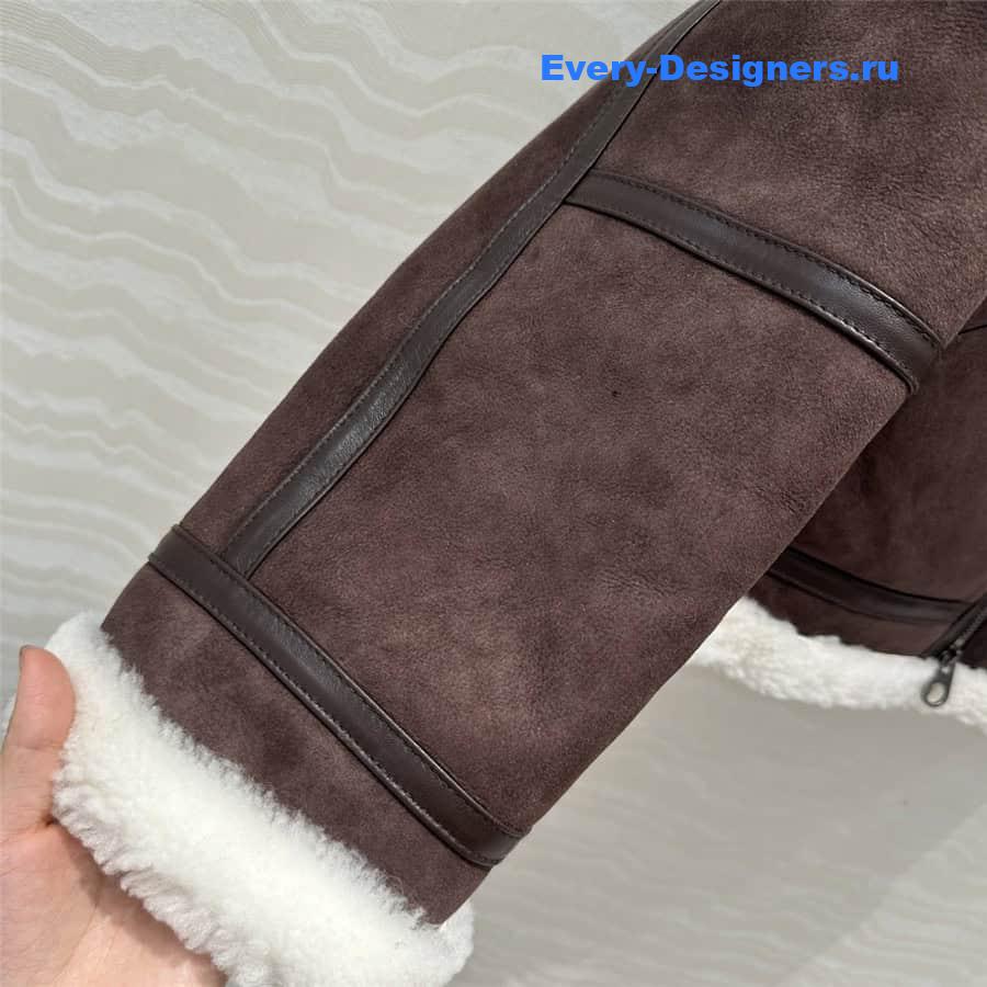 L0r0 P1ana brown leather jacket