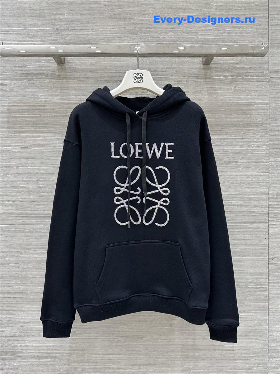 L0ew* embroidered logo hoodie black