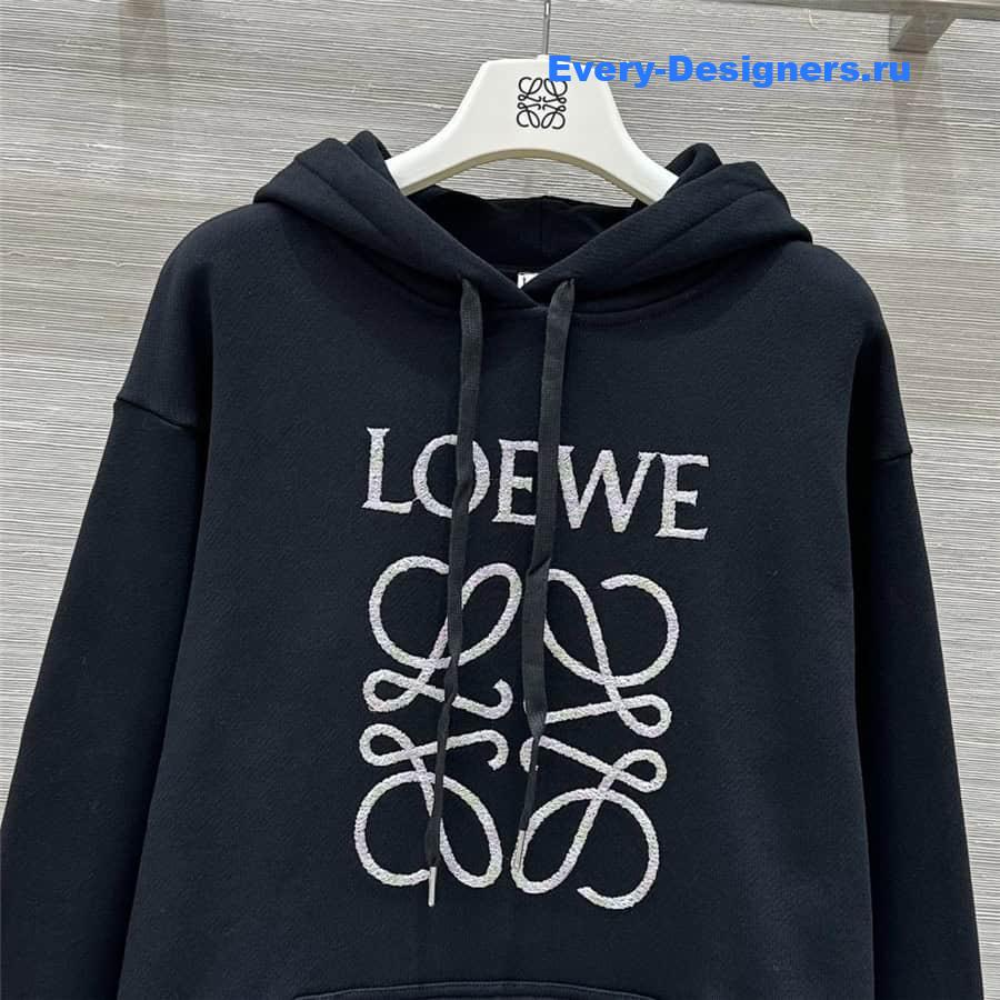 L0ew* embroidered logo hoodie black