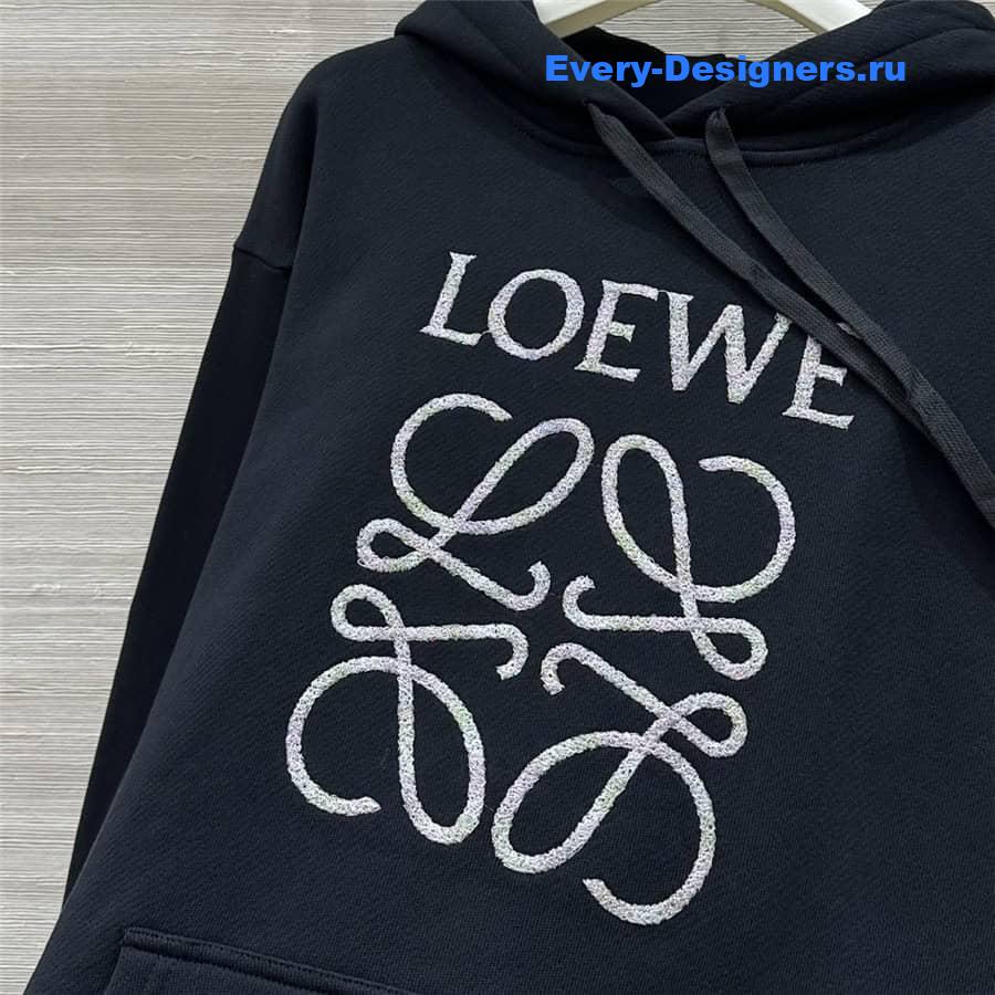 L0ew* embroidered logo hoodie black