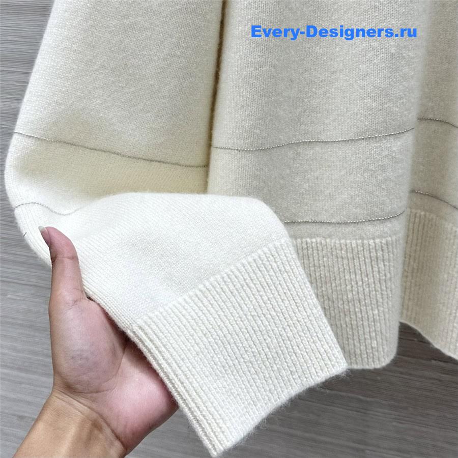 BC Beading Knitted Sweater in White