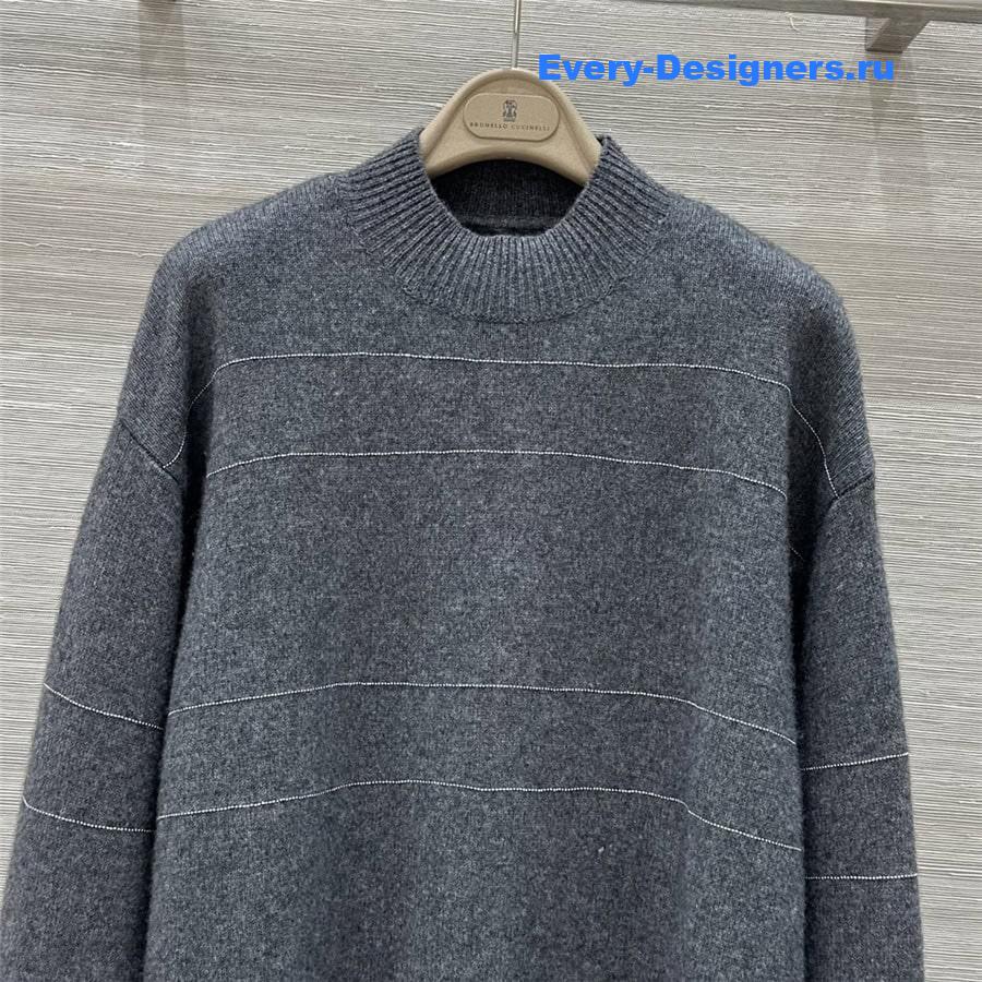 BC Beading Knitted Sweater in Grey