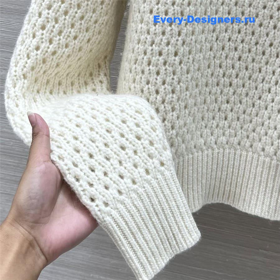 L0r0 P1ana hollow crochet turtleneck top