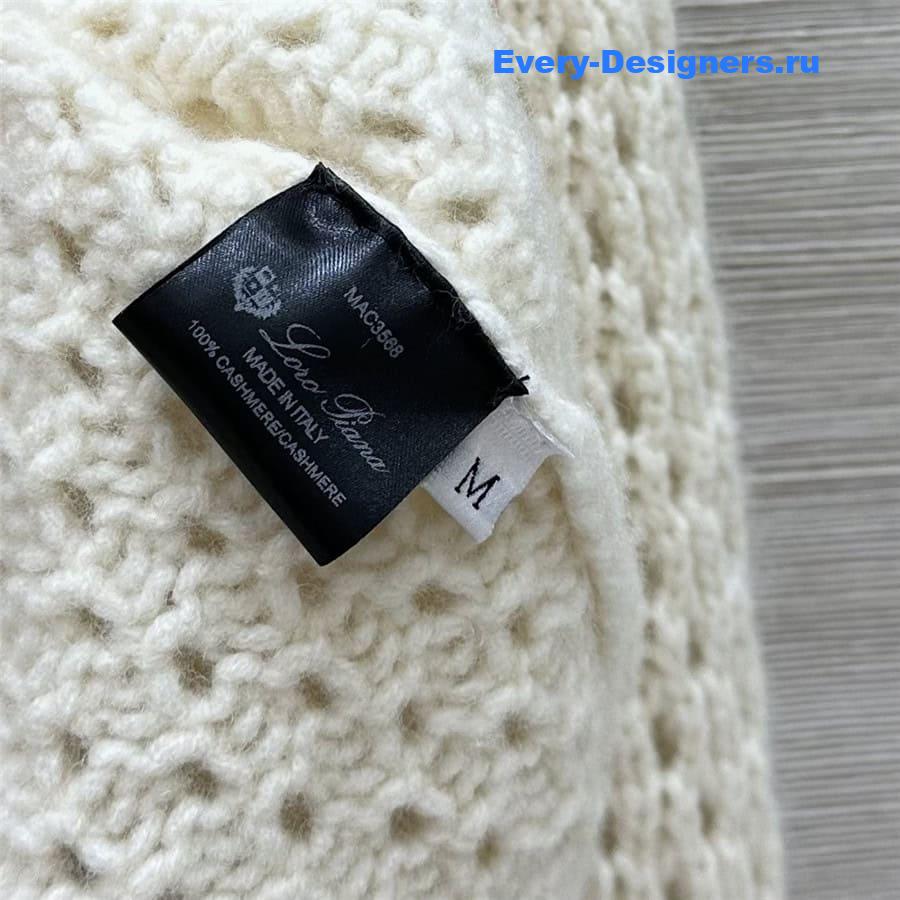 L0r0 P1ana hollow crochet turtleneck top