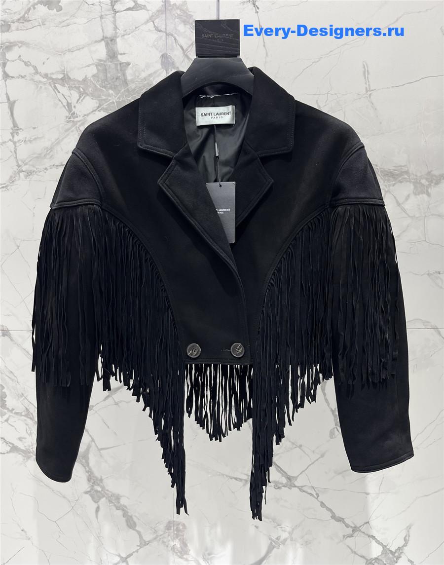 Y51 fringed sheepskin coat