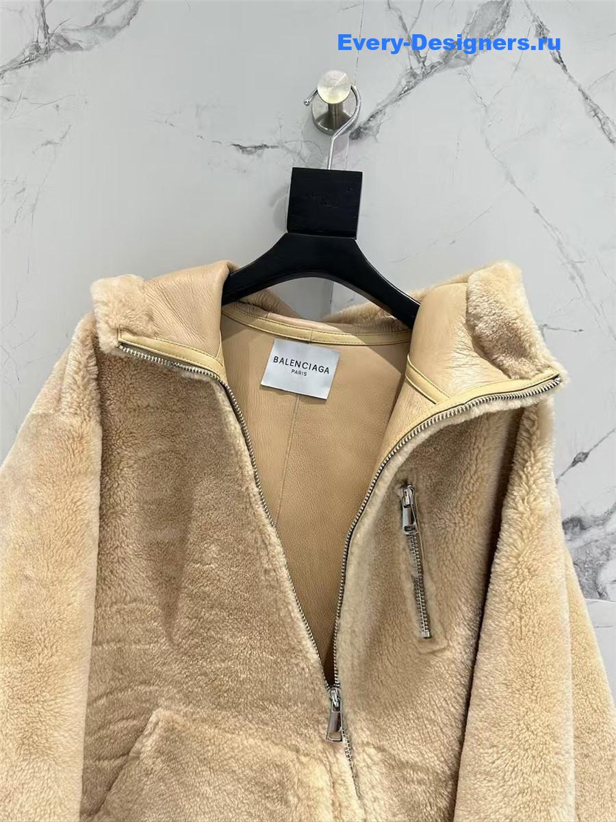 Ba1en*iaga wool and shearling coat