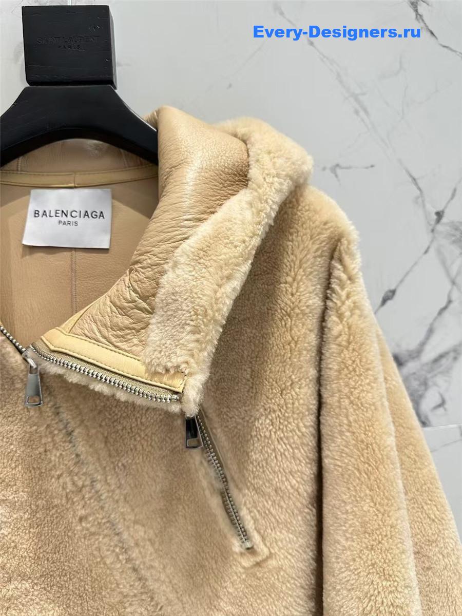 Ba1en*iaga wool and shearling coat