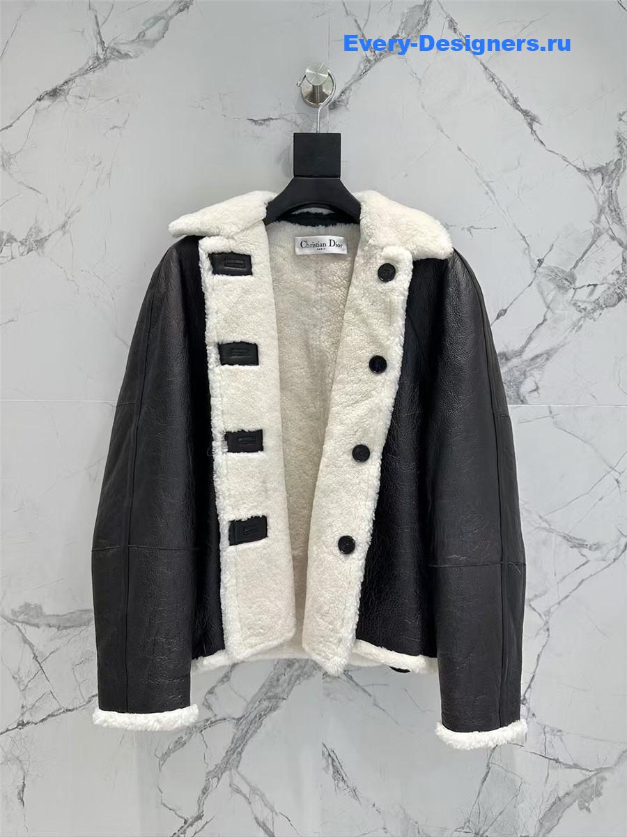 D10r sheepskin fur coat