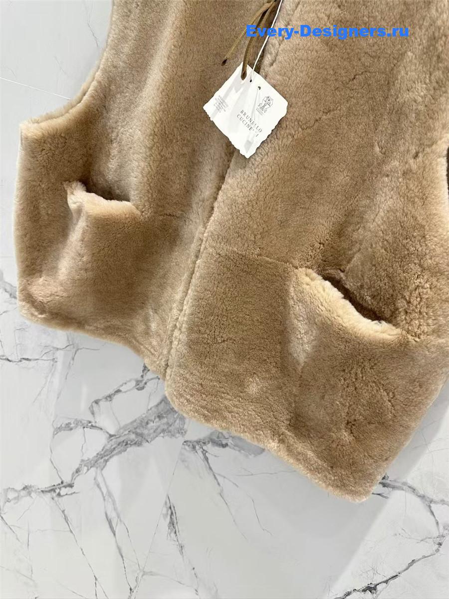 BC Sheep Curly Lapel Leather Vest