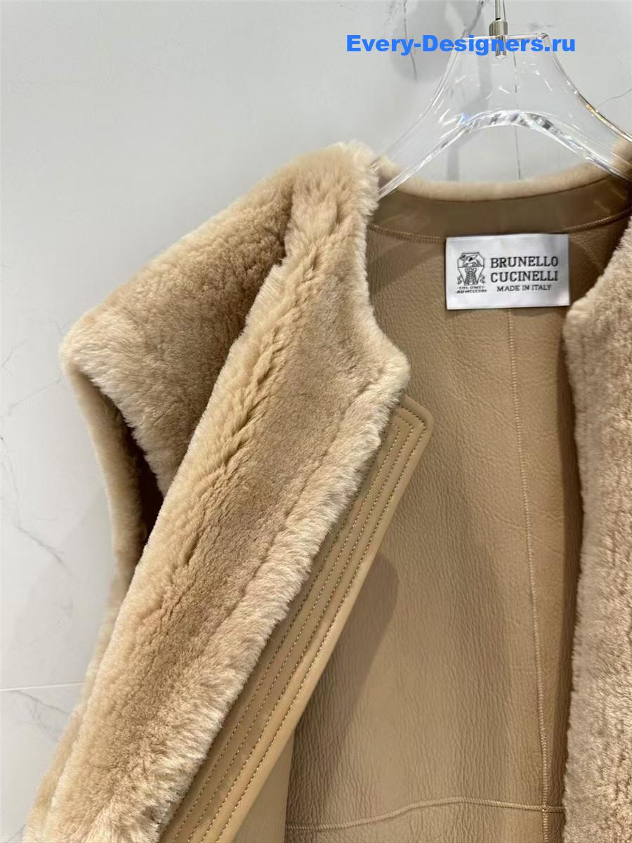 BC Sheep Curly Lapel Leather Vest