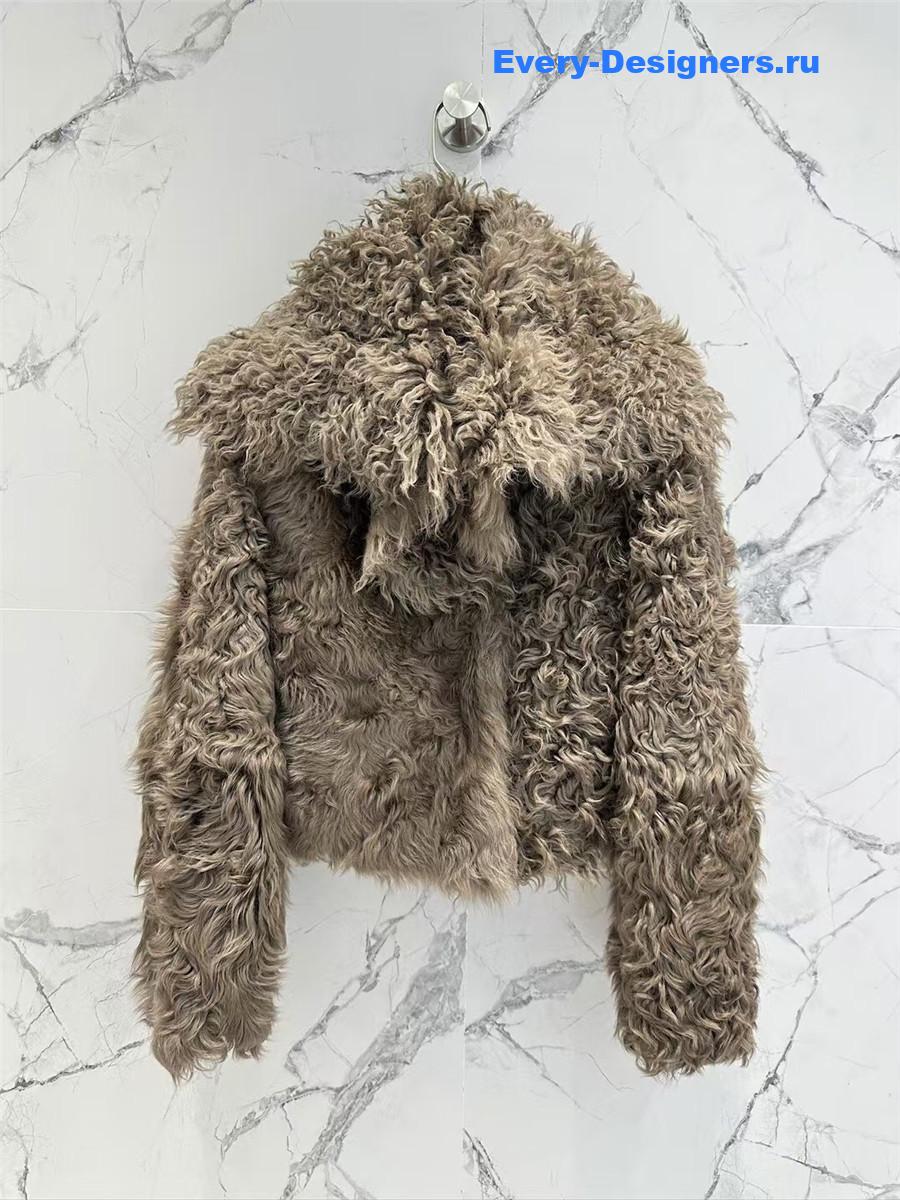 BC Sheepskin Shearling Coat with Curly Collar