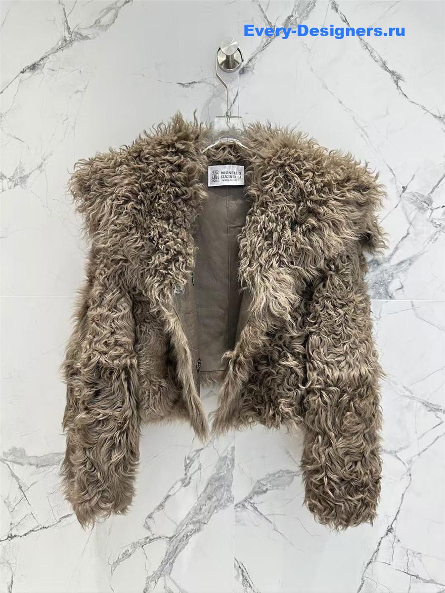 BC Sheepskin Shearling Coat with Curly Collar
