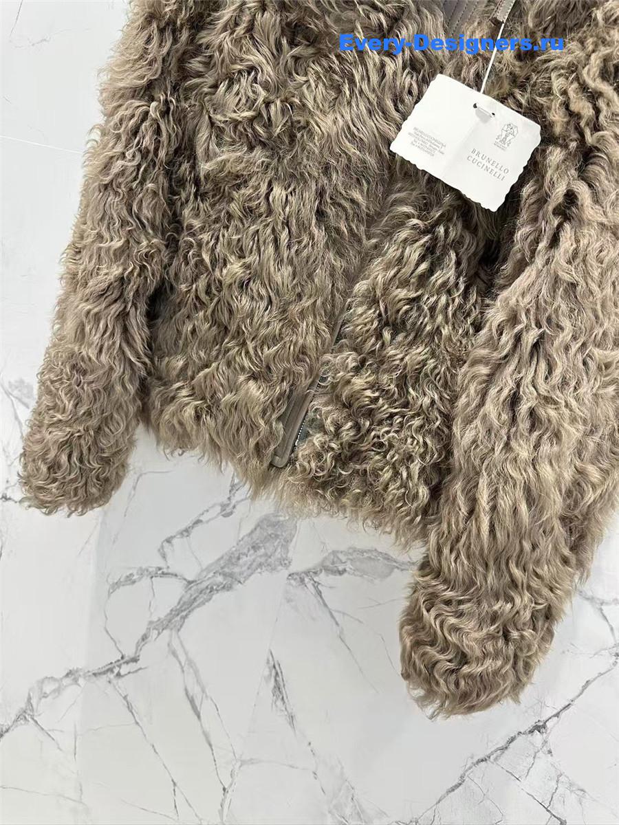 BC Sheepskin Shearling Coat with Curly Collar