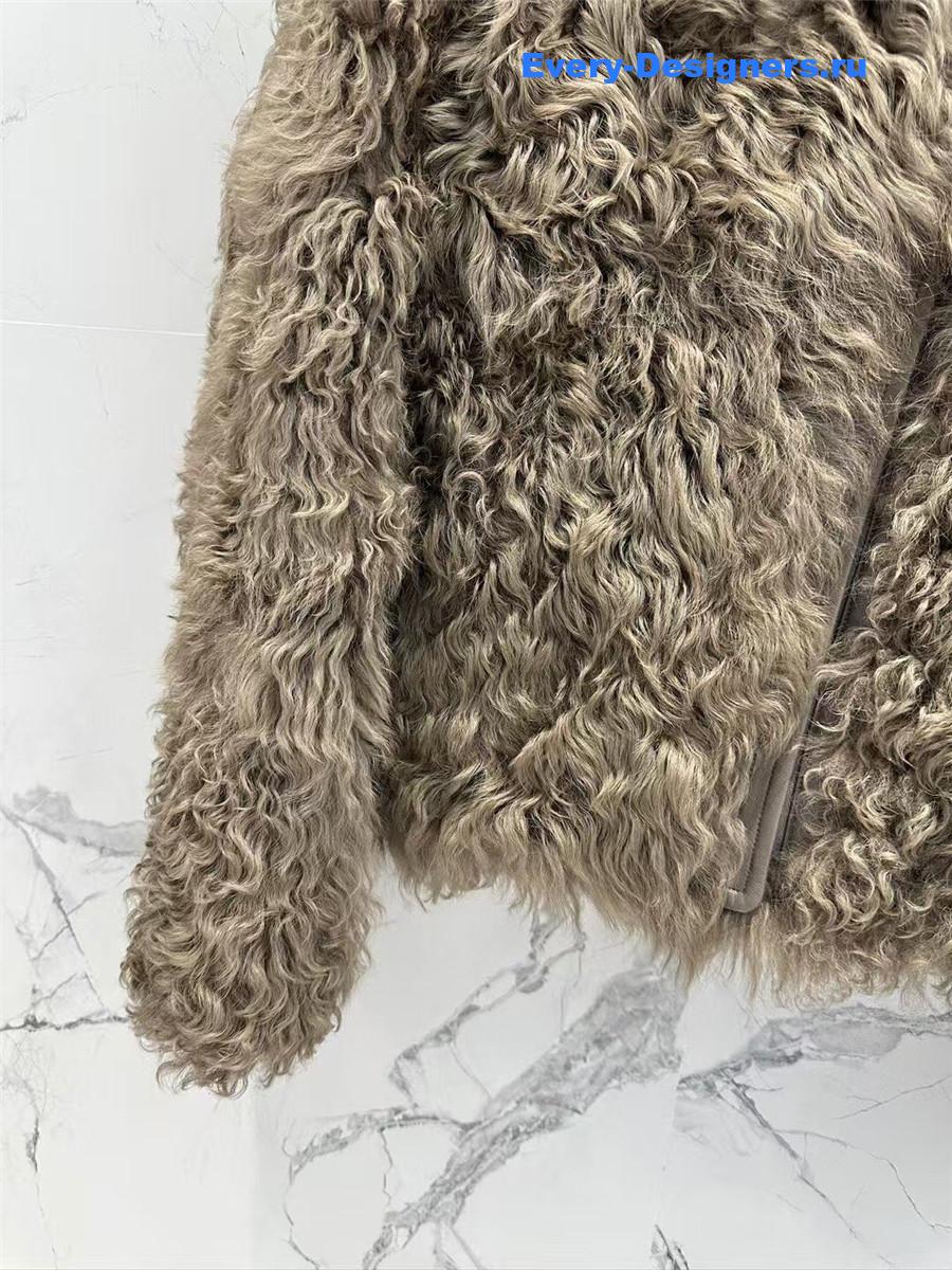 BC Sheepskin Shearling Coat with Curly Collar