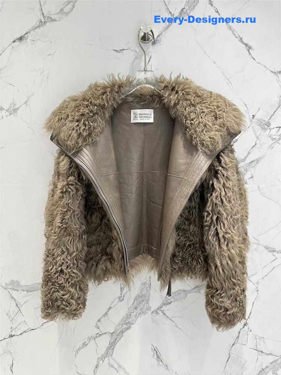 BC Sheepskin Shearling Coat with Curly Collar