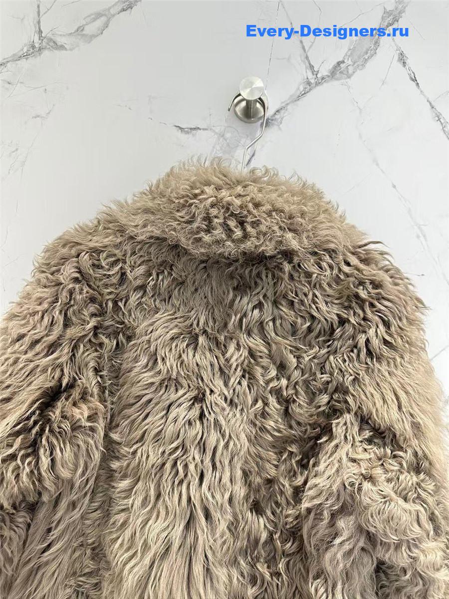BC Sheepskin Shearling Coat with Curly Collar
