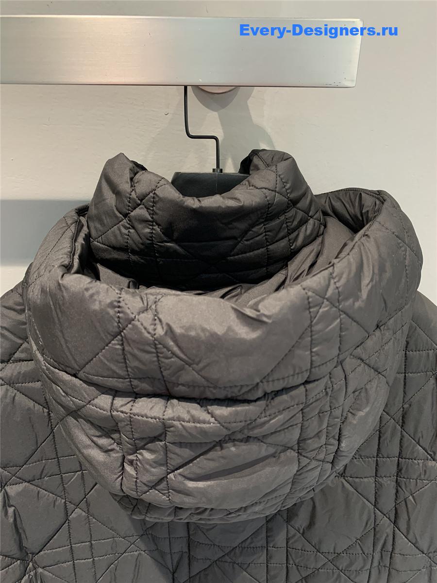 D10r rattan check hooded jacket