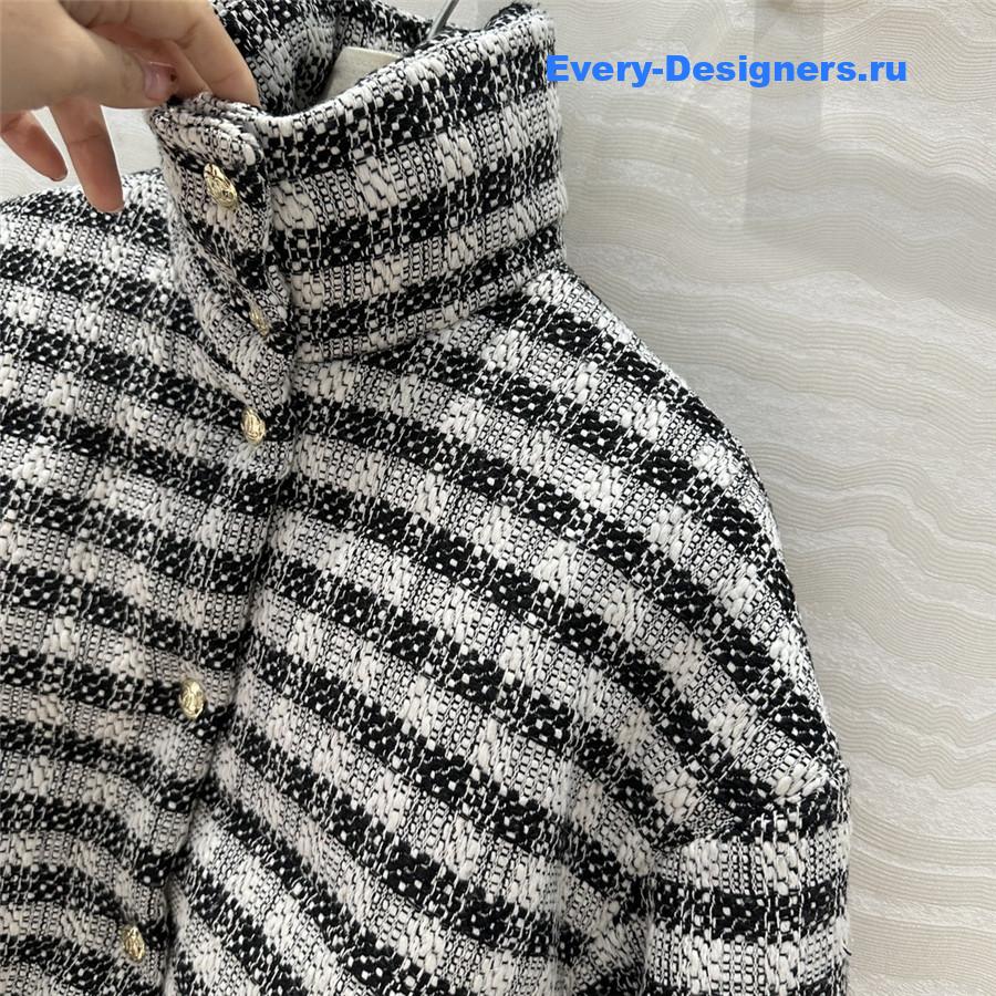CC woven tweed check quilted jacket