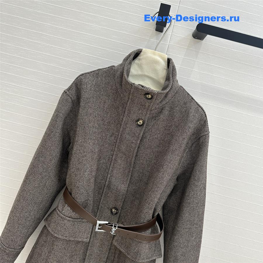 Y51 wool stand collar coat