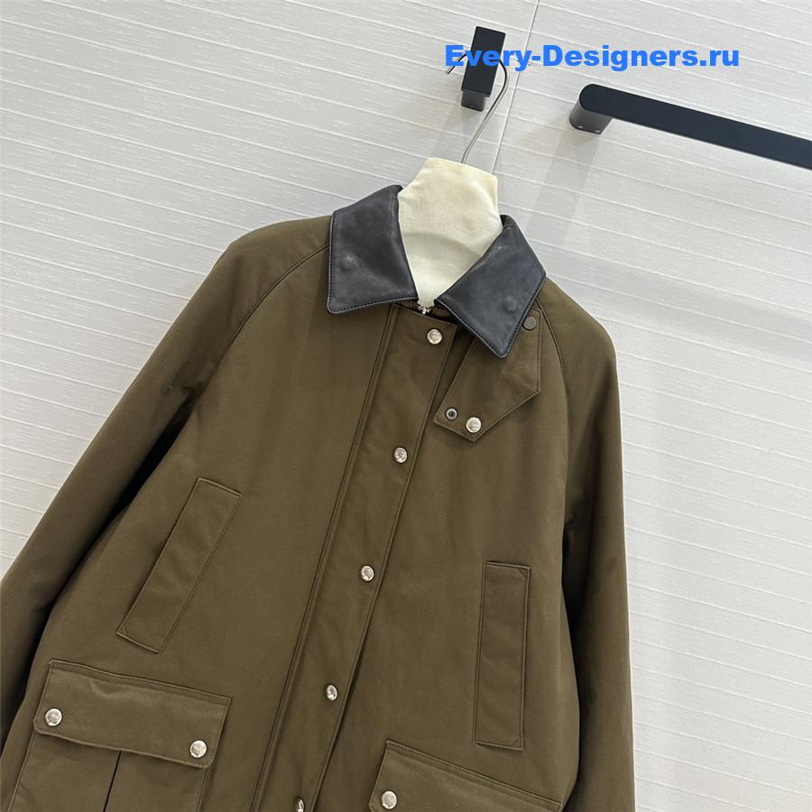 M1um1u lapel canvas cotton jacket