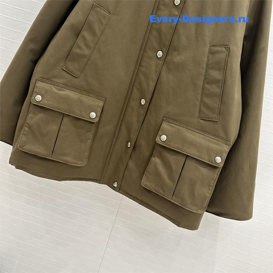 M1um1u lapel canvas cotton jacket