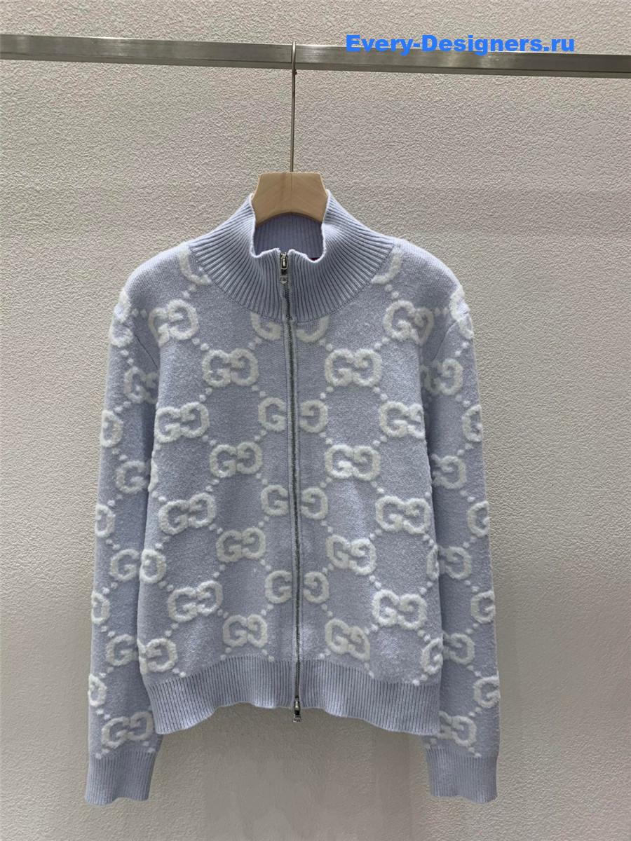 Gvc*1 stitch jacquard cardigan in grey