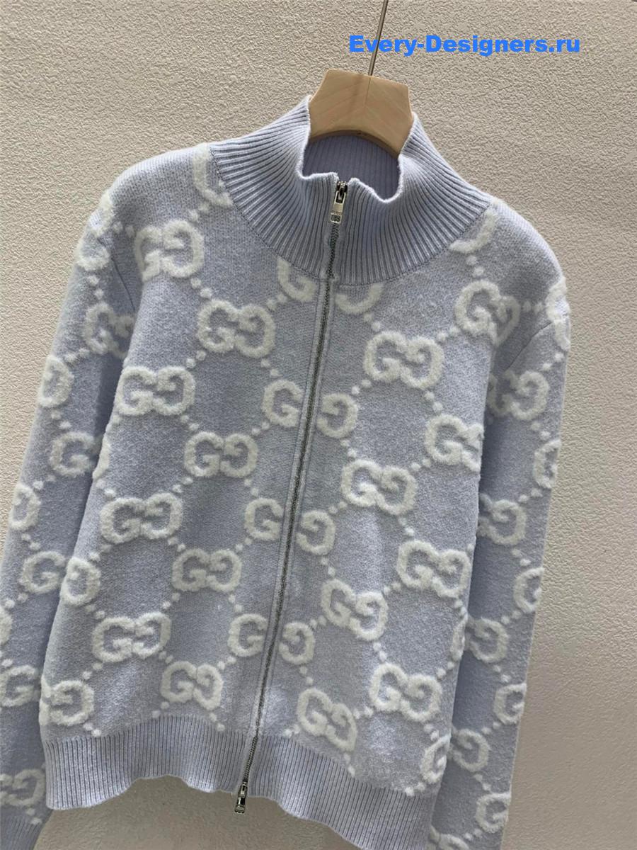 Gvc*1 stitch jacquard cardigan in grey