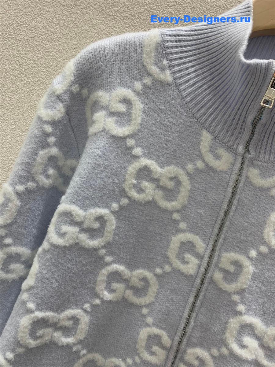Gvc*1 stitch jacquard cardigan in grey