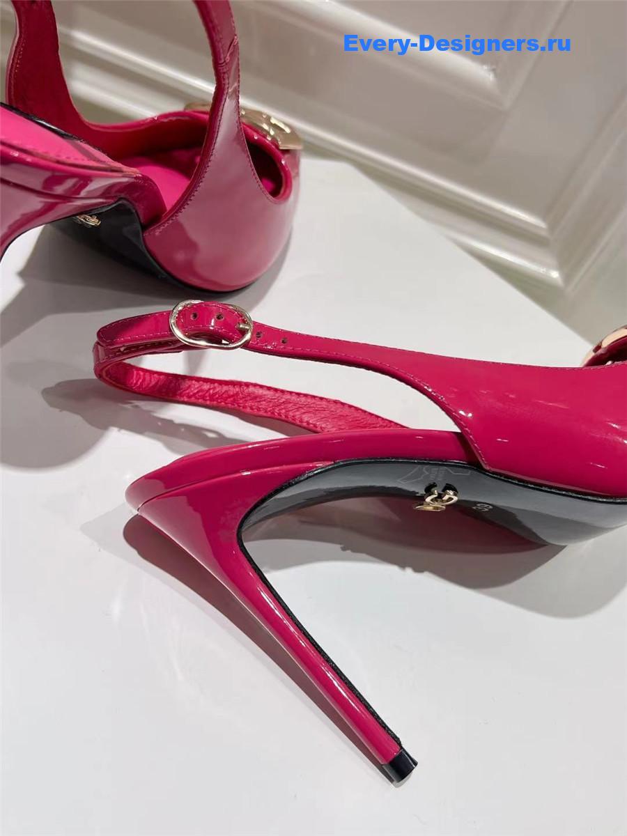 Dolce & Gabbana Polished Calfskin Slingbacks in Fuchsia