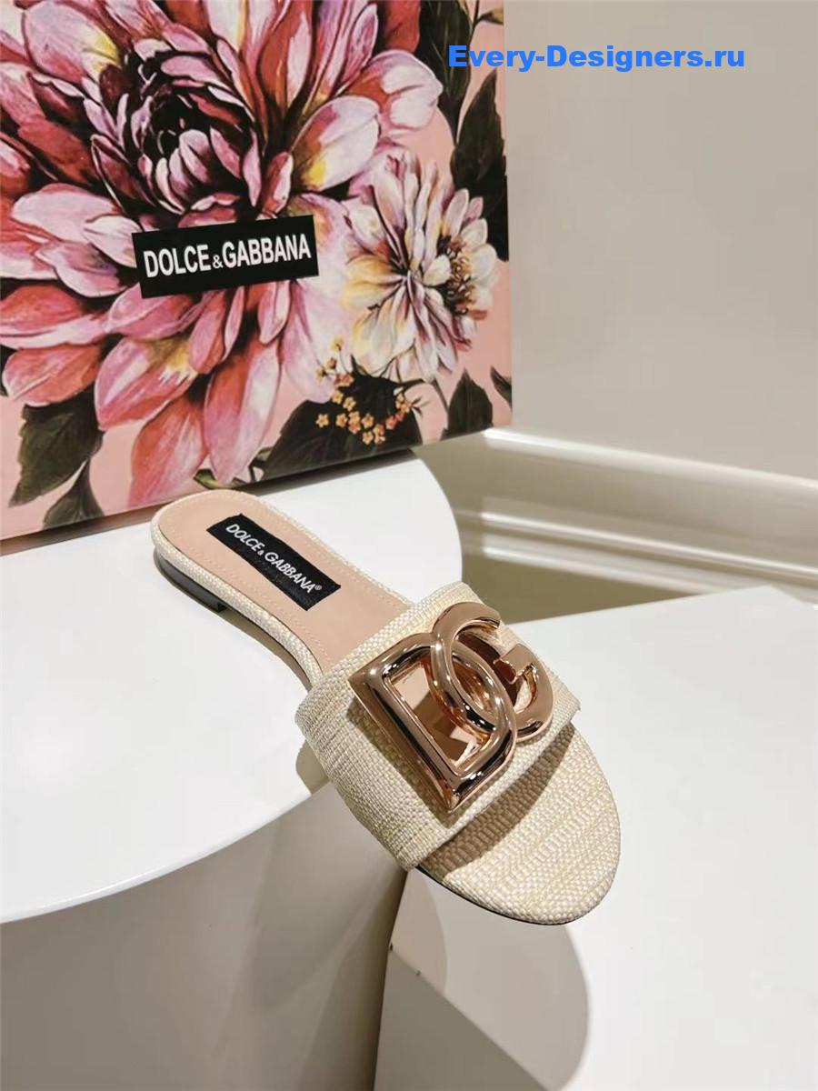 Dolce & Gabbana D&G Logo Flat Slides