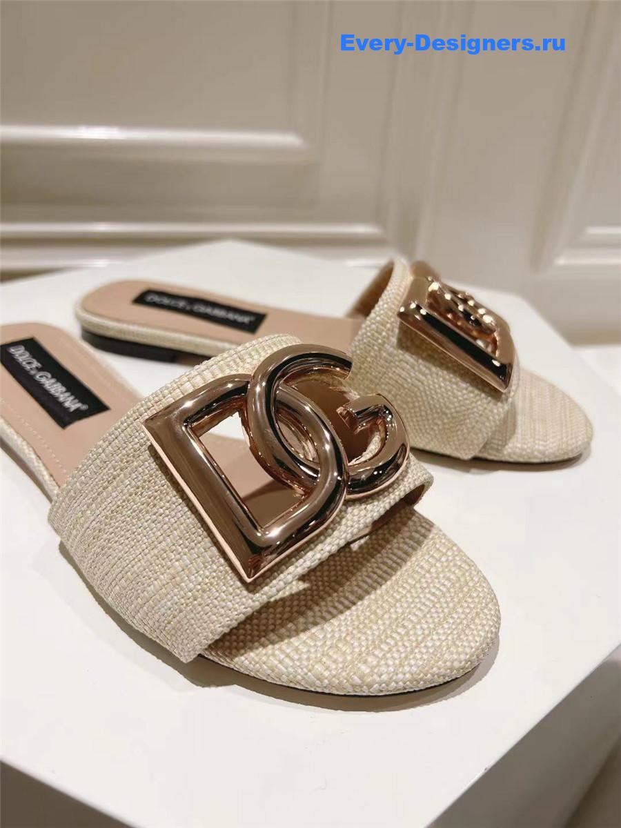 Dolce & Gabbana D&G Logo Flat Slides