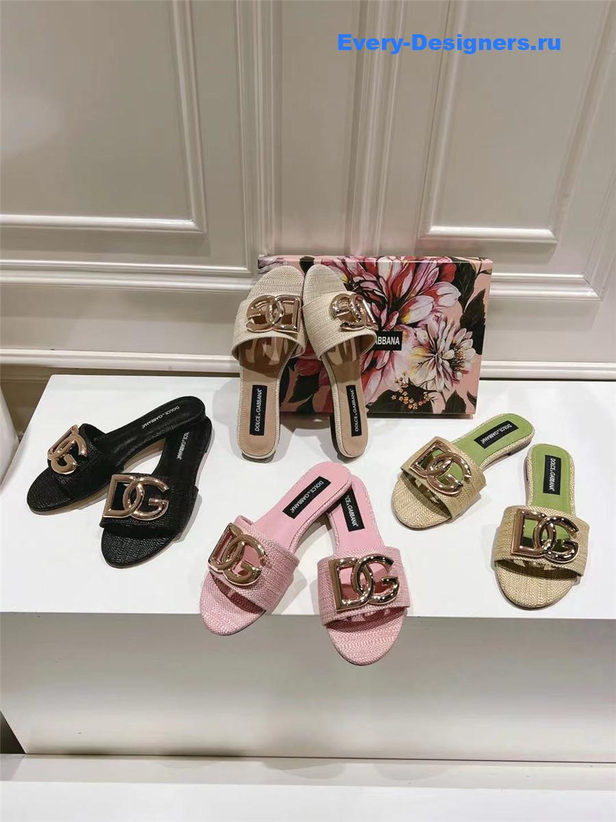 Dolce & Gabbana D&G Logo Flat Slides