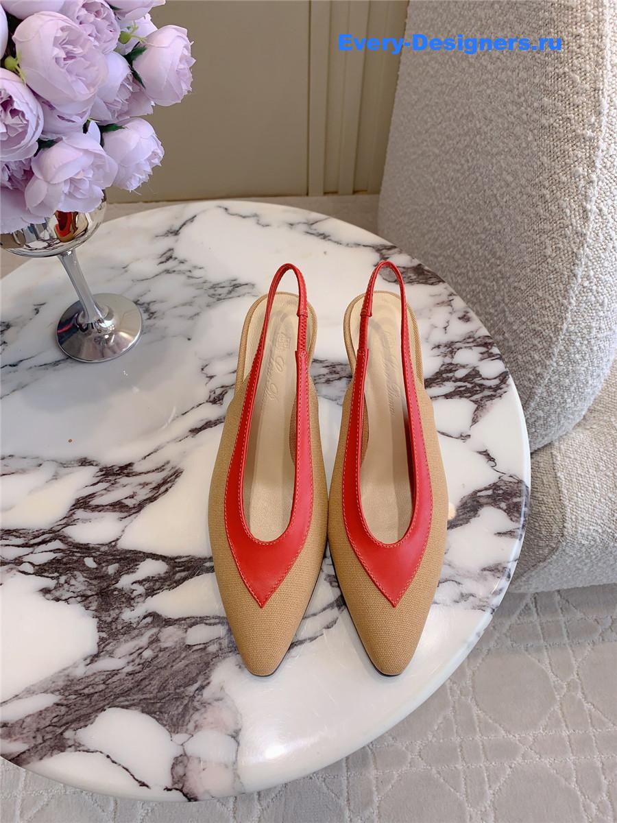 L0r0 P1ana rebecca slingback pumps in wood