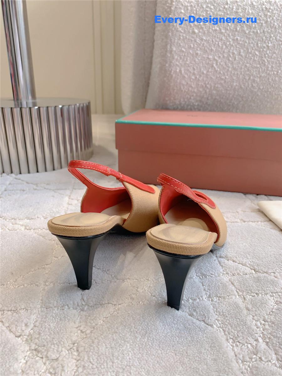 L0r0 P1ana rebecca slingback pumps in wood