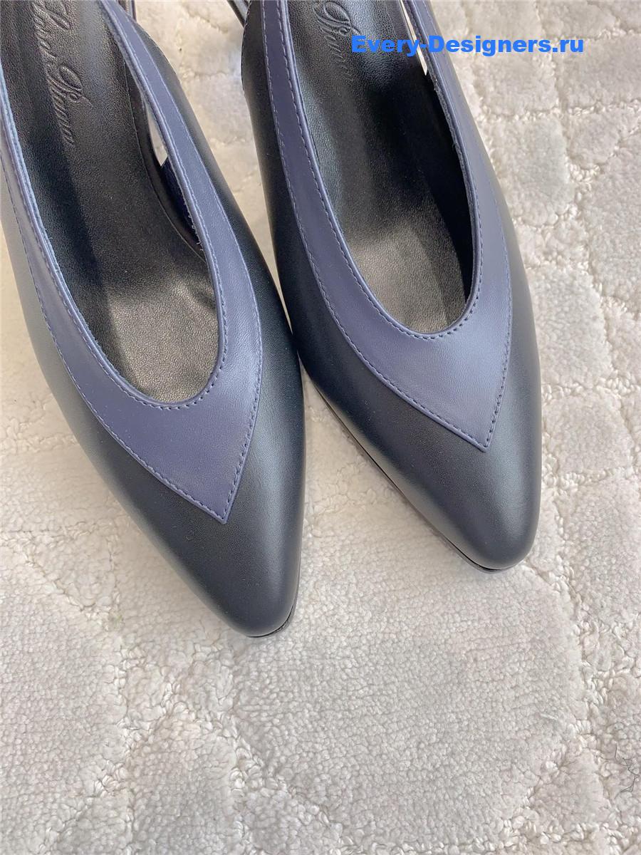 L0r0 P1ana rebecca slingback pumps in black/ink