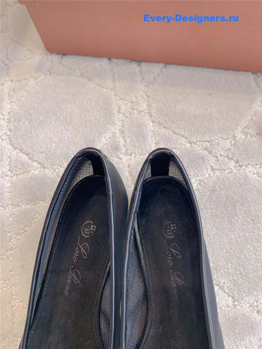 L0r0 P1ana primula ballet flat in microfibre black