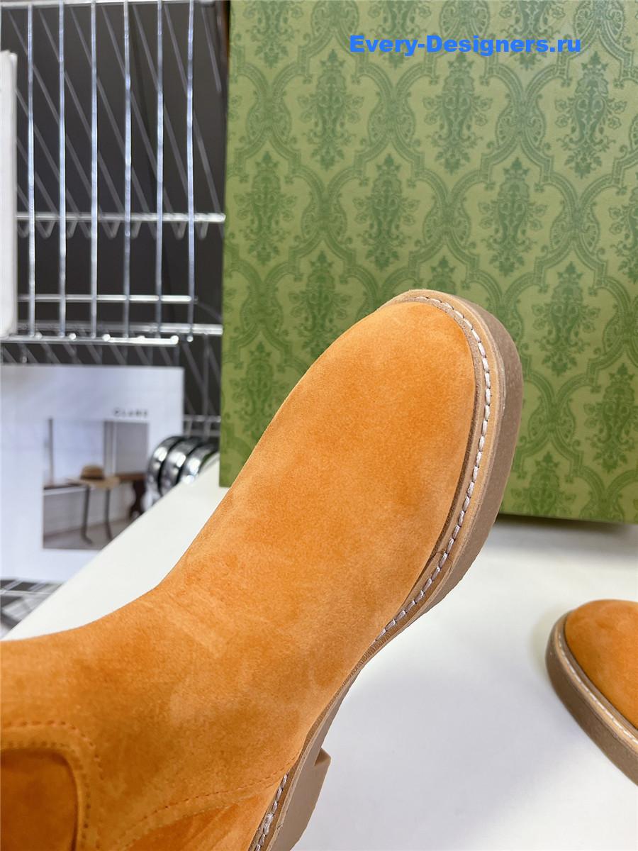 Gvc*1 suede slim horsebit boot in brown