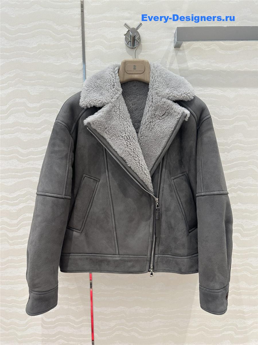 BC Grey Jacket Shearling Coat