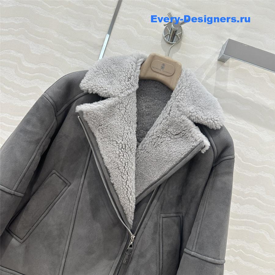 BC Grey Jacket Shearling Coat