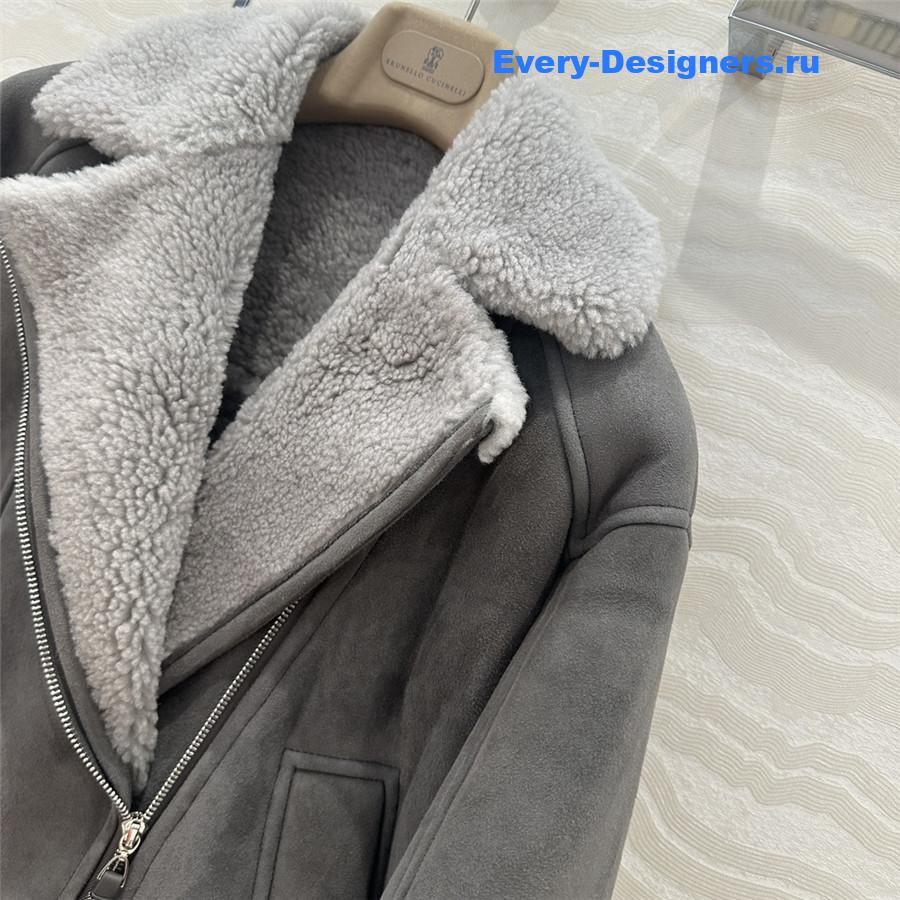BC Grey Jacket Shearling Coat