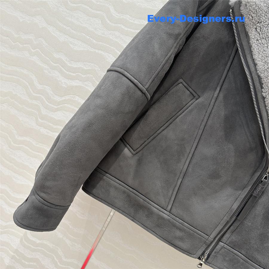 BC Grey Jacket Shearling Coat
