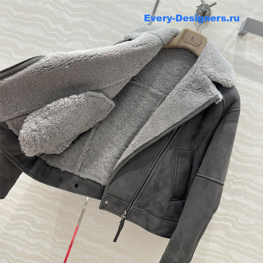 BC Grey Jacket Shearling Coat