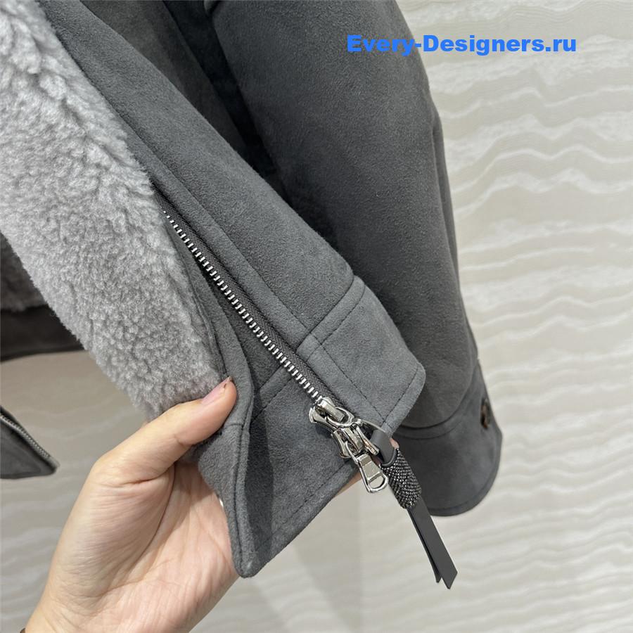 BC Grey Jacket Shearling Coat