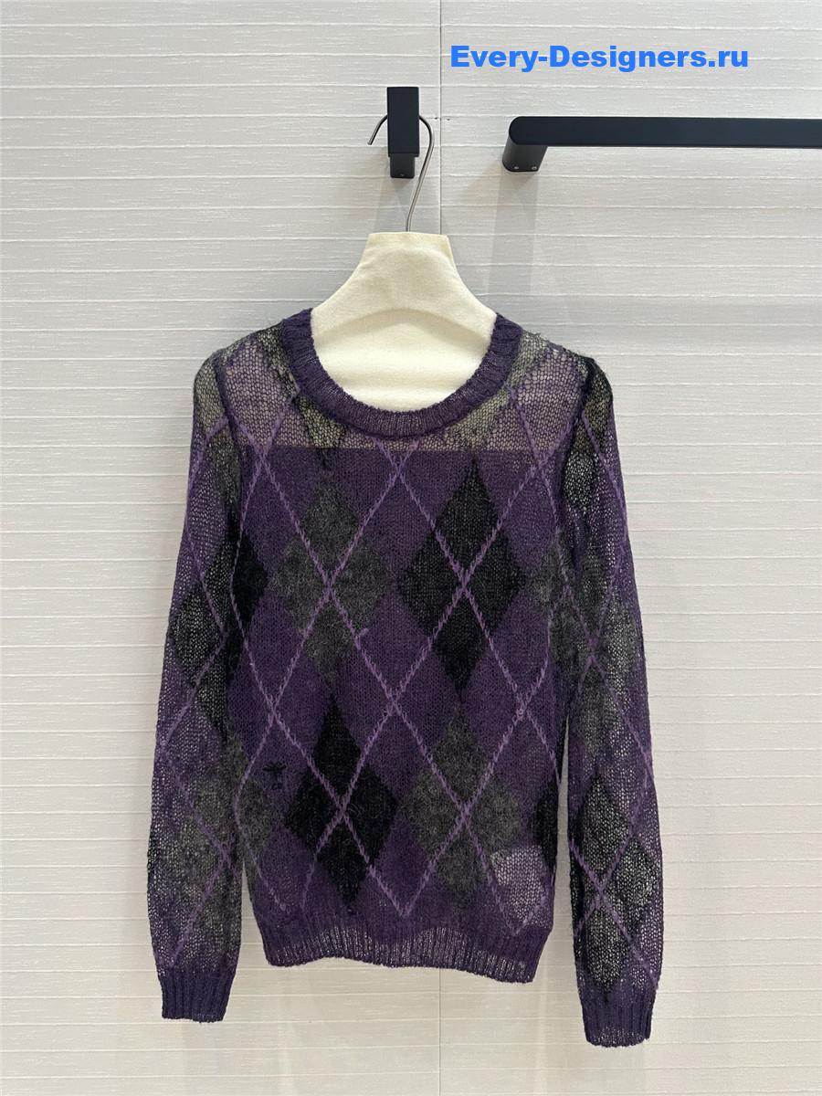 D10r blended knit sweater in purple